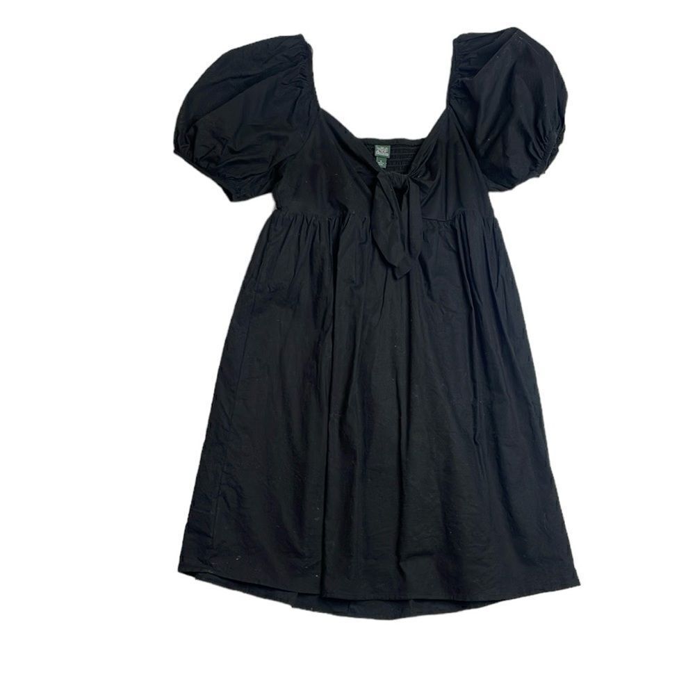 Wild fable Black Puff Sleeve Mini Dress Tie front Size small - Picture 5 of 10
